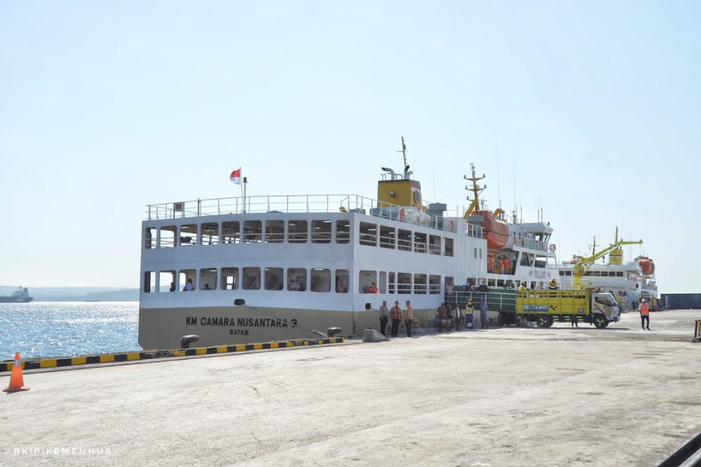 KAPAL TERNAK KEMENHUB ANGKUT 550 SAPI TIBA DI PELABUHAN DUMAI