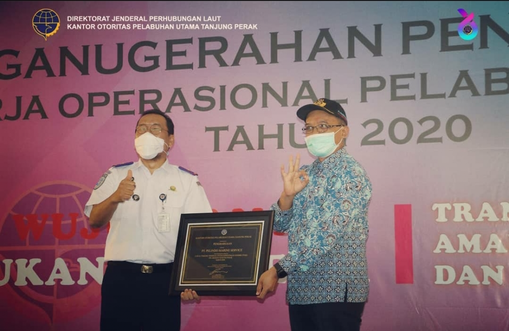 PERINGATI HARI PERHUBUNGAN NASIONAL 2020, OTORITAS PELABUHAN UTAMA TANJUNG PERAK BERI PENGHARGAAN 12 PERUSAHAAN TERBAIK