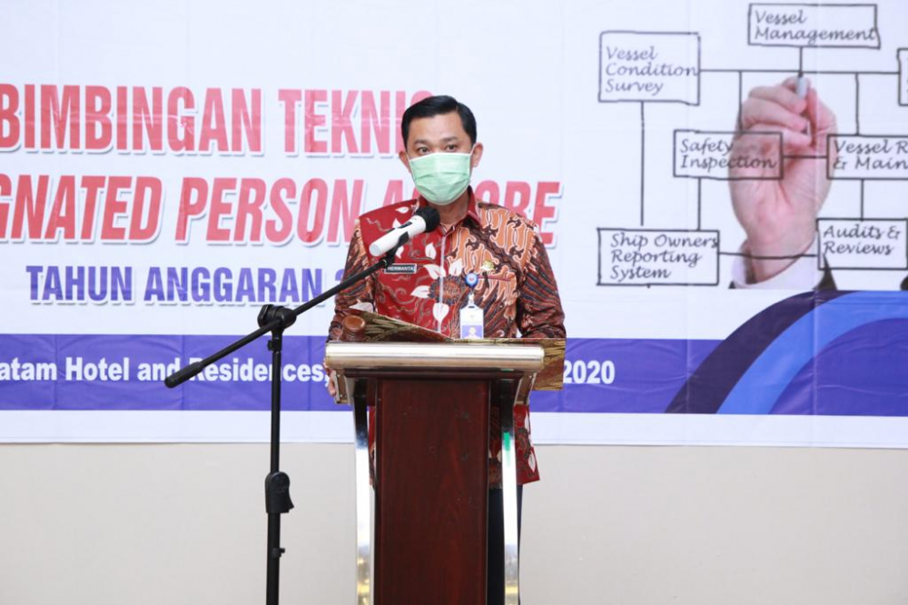 SETELAH BALIKPAPAN, KEMENHUB KEMBALI SELENGGARAKAN BIMTEK MANAJEMEN KESELAMATAN KAPAL YANG BAIK BAGI PETUGAS DARAT YANG DITUNJUK/DESIGNATED PERSON ASHORE DI BATAM