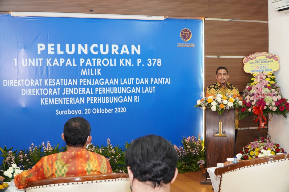PERKUAT PENGAWASAN KESELAMATAN DAN KEAMANAN PELAYARAN, KEMENHUB LUNCURKAN KAPAL PATROLI KNP. 378 PRODUKSI ANAK NEGERI
