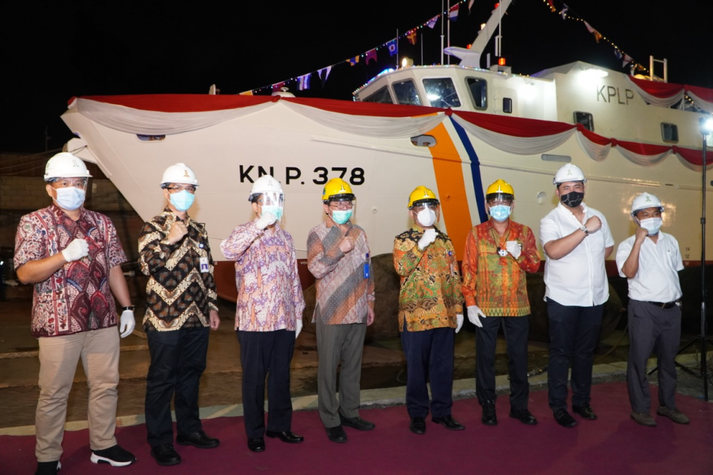 PERKUAT PENGAWASAN KESELAMATAN DAN KEAMANAN PELAYARAN, KEMENHUB LUNCURKAN KAPAL PATROLI KNP. 378 PRODUKSI ANAK NEGERI