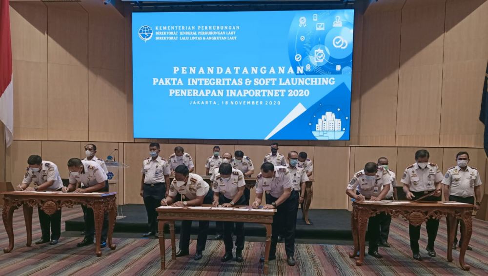 DUA PULUH PELABUHAN TANDA TANGANI PAKTA INTEGRITAS PENERAPAN INAPORNET