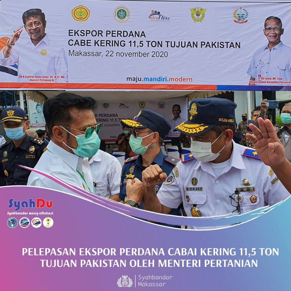 PELEPASAN EXPOR PERDANA CABAI KERING 11,5 TON