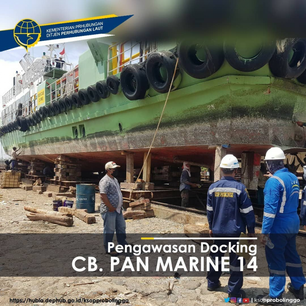GIAT PENGAWASAN DOCKING CB. PAN MARINE 14 OLEH PEJABAT PEMERIKSA KESELAMATAN KAPAL KSOP PROBOLINGGO
