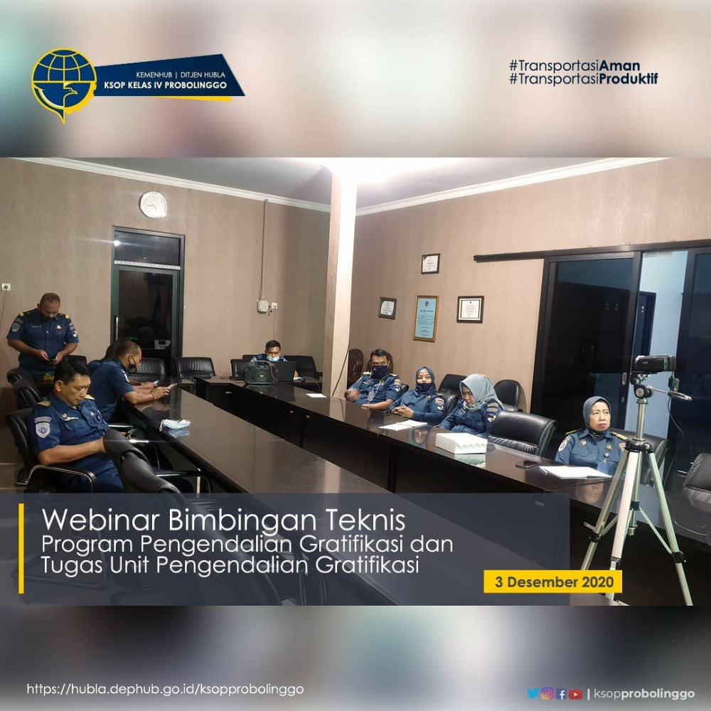 KSOP KELAS IV PROBOLINGGO MENGIKUTI GIAT WEBINAR BIMBINGAN TEKNIS PROGRAM PENGENDALIAN GRATIFIKASI