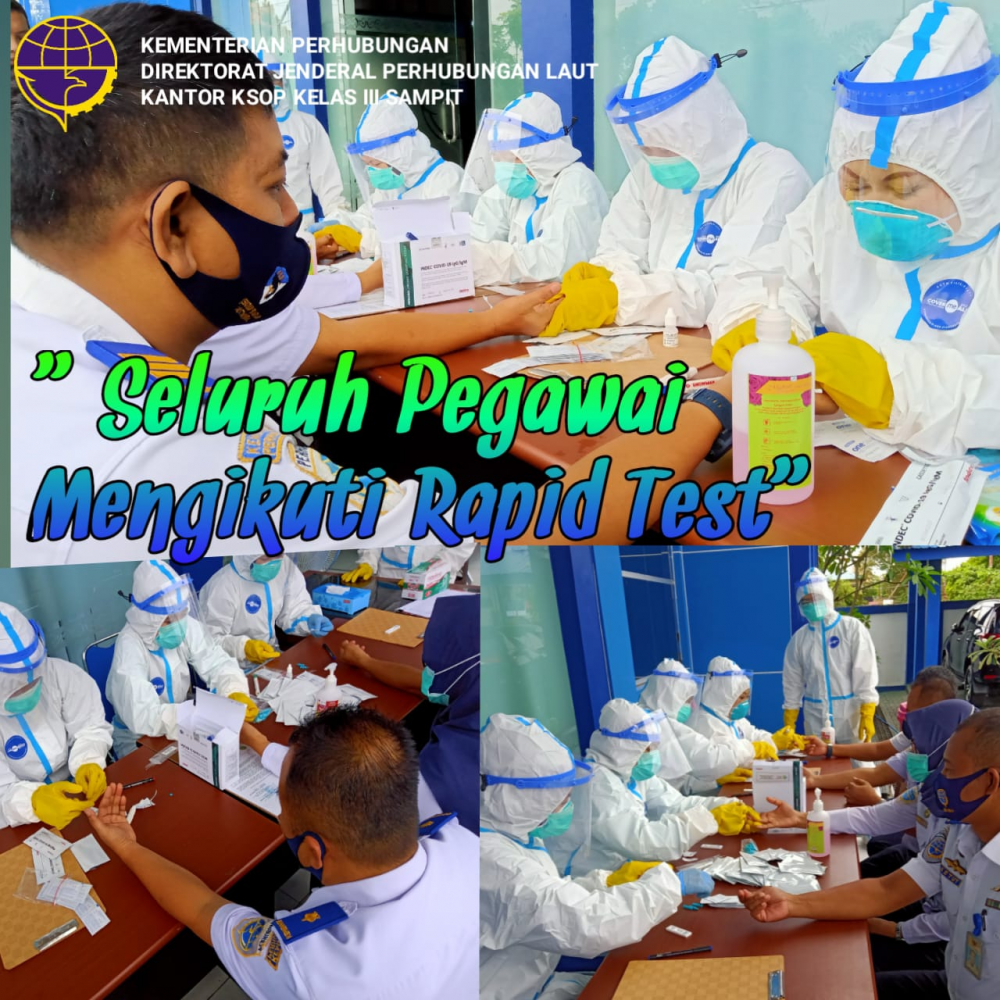 KSOP Kelas III Sampit bersama KKP Kelas III Sampit Gelar Rapid Test kepada seluruh pegawai dan pengguna jasa