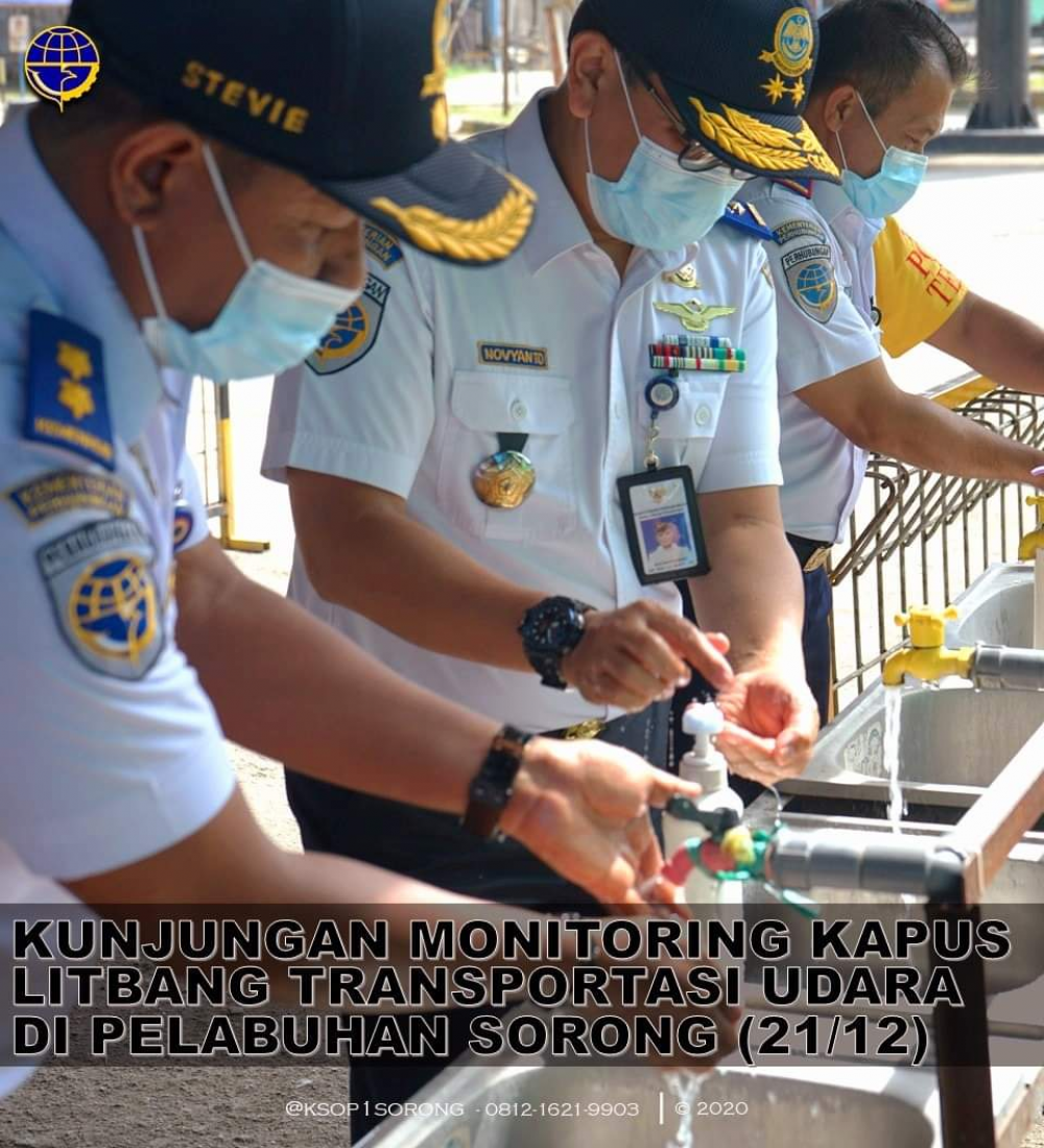 KUNJUNGAN MONITORING KAPUS LITBANG TRANSPORTASI UDARA DIPELABUHAN SORONG