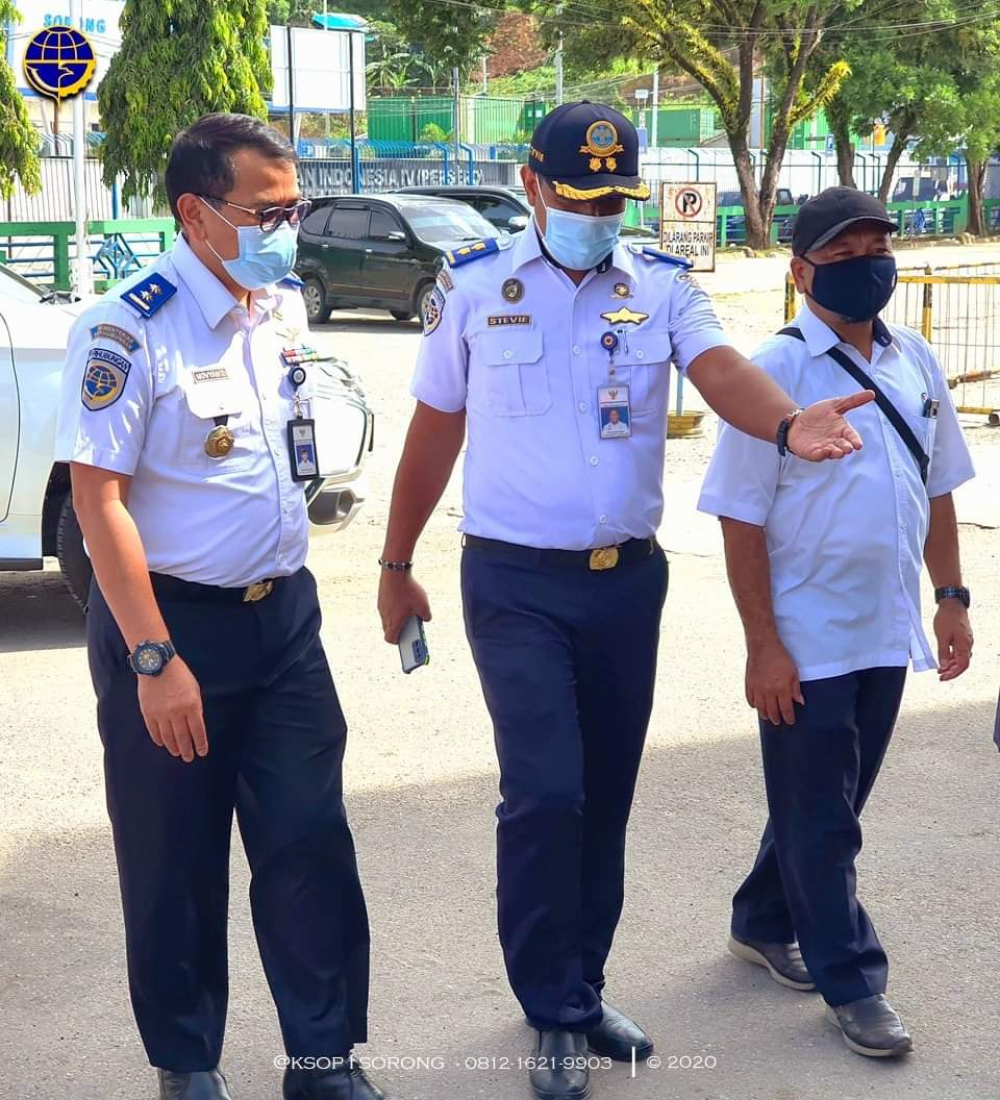 KUNJUNGAN MONITORING KAPUS LITBANG TRANSPORTASI UDARA DIPELABUHAN SORONG