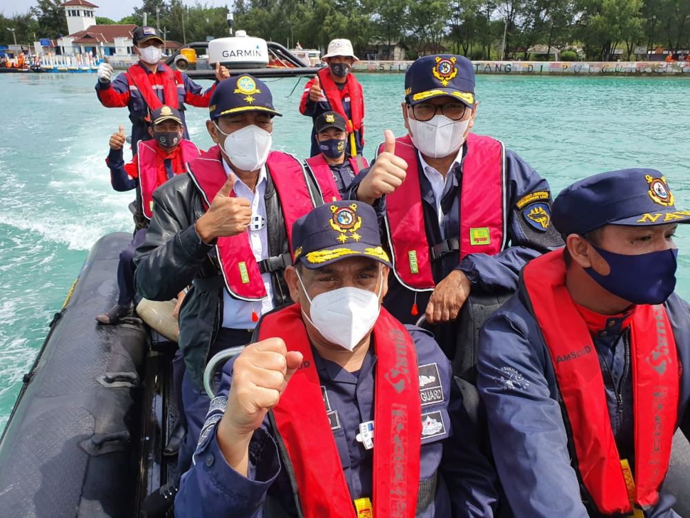 Kunjungi Pulau Lancang Kepulauan Seribu, Menhub Beri Semangat Tim Gabungan Temukan Kotak Hitam CVR