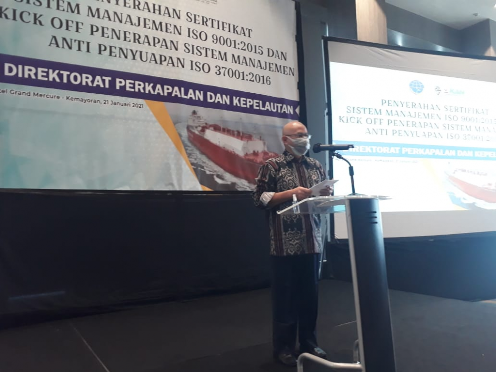 SETELAH DIREKTORAT LALU LINTAS DAN ANGKUTAN LAUT, KINI DIREKTORAT PERKAPALAN DAN KEPELAUTAN PEROLEH  ISO 9001:2015