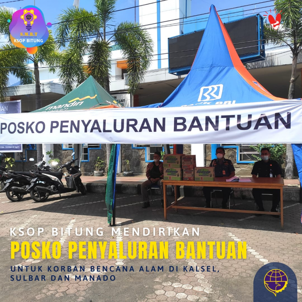 Peduli Bencana, KSOP Bitung Dirikan Posko Penyaluran Bantuan