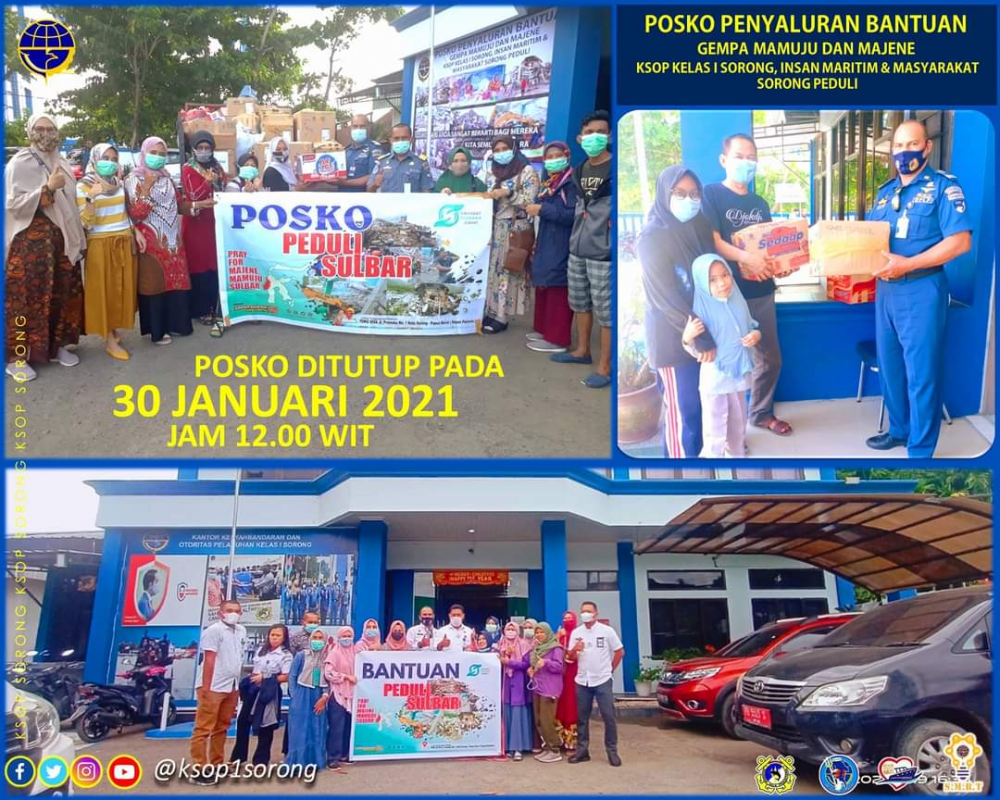 POSKO PENYALURAN DONASI UNTUK KORBAN BENCANA GEMPA MAMUJU DAN MAJENE
