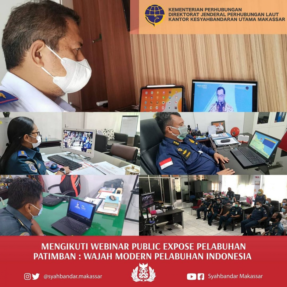 Pegawai KSU Makassar mengikuti acara Webinar tentang Public Expose Pelabuhan Patimban