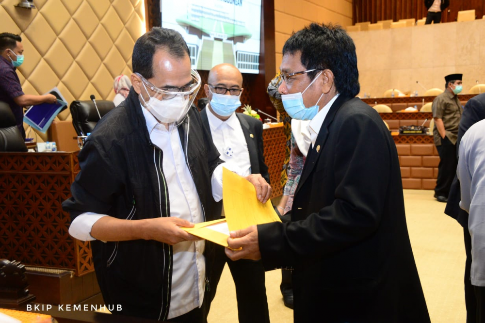KOMISI V DPRI RI APRESIASI CAPAIAN REALISASI ANGGARAN KEMENHUB TAHUN 2020
