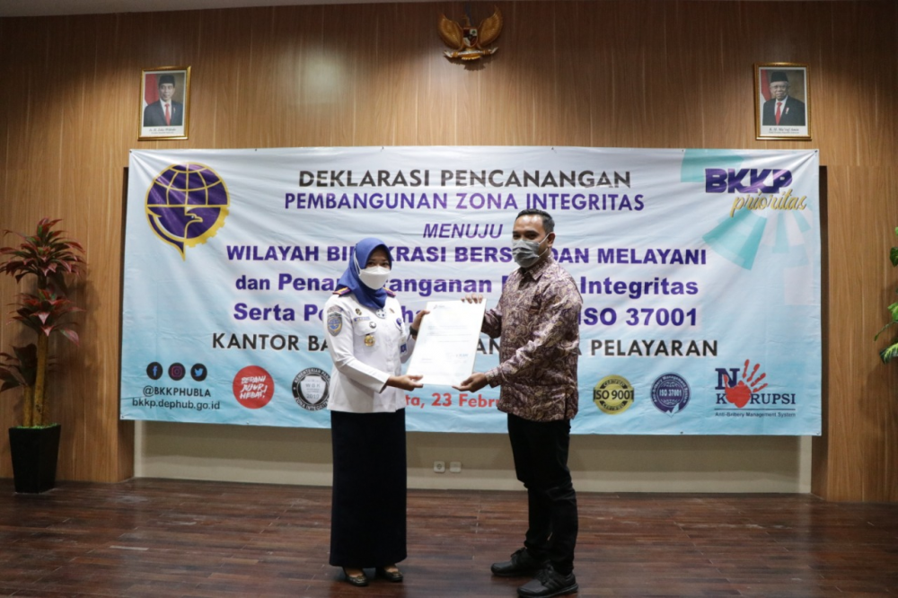 BKKP KEMENHUB RAIH SERTIFIKAT ISO ANTI PENYUAPAN 37001:2016