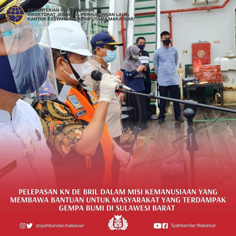 Pelepasan KN. DE BRIL Dalam Misi Kemanusiaan ke Sulawesi Barat