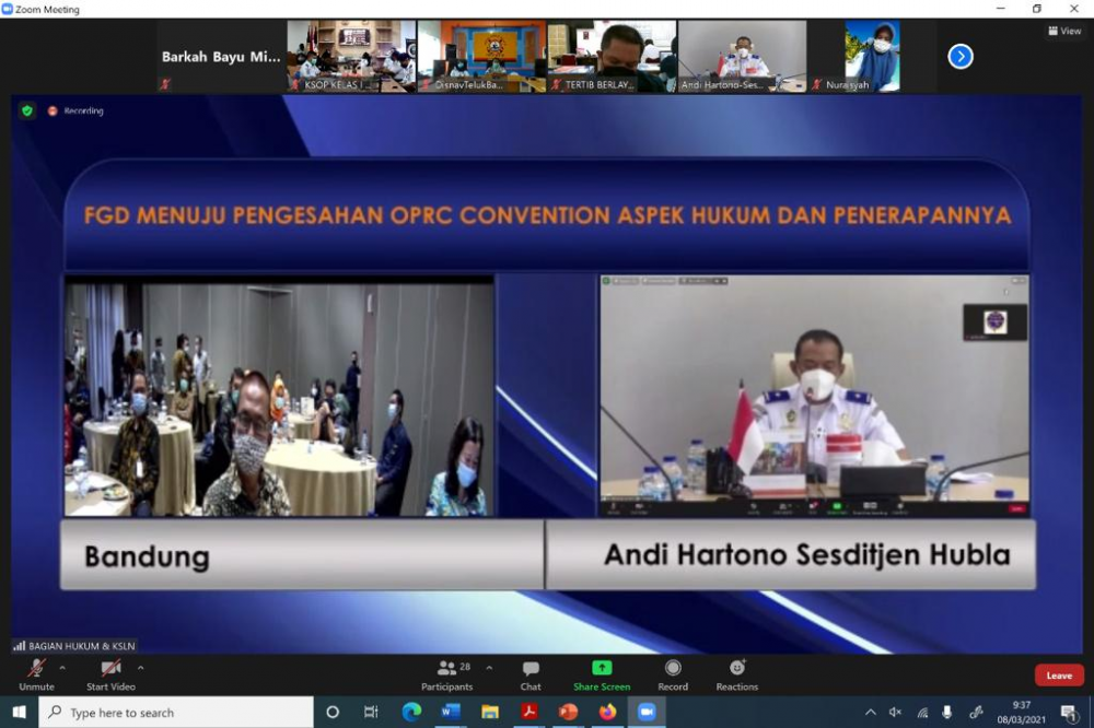 MENUJU PENGESAHAN KONVENSI OPRC, KEMENHUB GELAR FGD BAHAS PENANGGULANGAN TUMPAHAN MINYAK DI LAUT