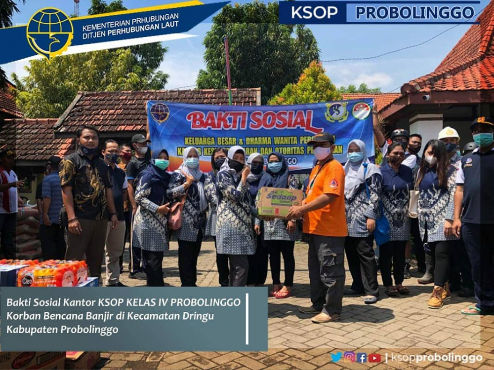 KSOP KELAS IV PROBOLINGGO BERSAMA KELUARGA BESAR DHARMA WANITA PERSATUAN GALANG BANTUAN KORBAN BENCANA BANJIR DI KECAMATAN DRINGU, PROBOLINGGO