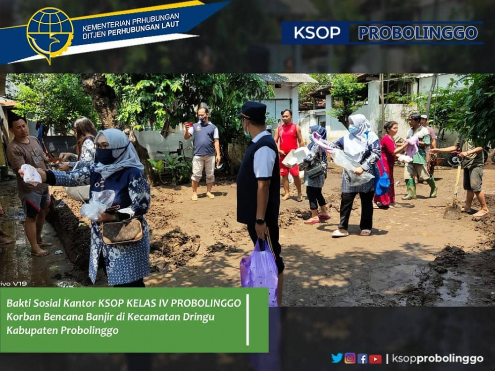 KSOP KELAS IV PROBOLINGGO BERSAMA KELUARGA BESAR DHARMA WANITA PERSATUAN GALANG BANTUAN KORBAN BENCANA BANJIR DI KECAMATAN DRINGU, PROBOLINGGO
