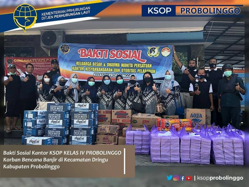 KSOP KELAS IV PROBOLINGGO BERSAMA KELUARGA BESAR DHARMA WANITA PERSATUAN GALANG BANTUAN KORBAN BENCANA BANJIR DI KECAMATAN DRINGU, PROBOLINGGO