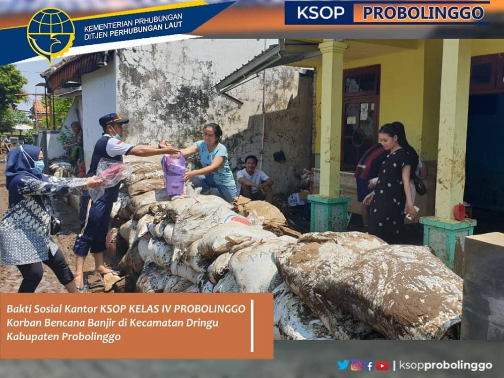 KSOP KELAS IV PROBOLINGGO BERSAMA KELUARGA BESAR DHARMA WANITA PERSATUAN GALANG BANTUAN KORBAN BENCANA BANJIR DI KECAMATAN DRINGU, PROBOLINGGO