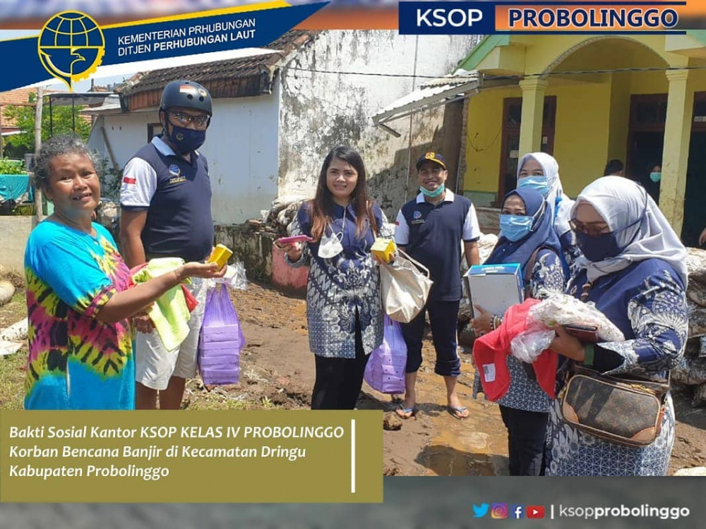 KSOP KELAS IV PROBOLINGGO BERSAMA KELUARGA BESAR DHARMA WANITA PERSATUAN GALANG BANTUAN KORBAN BENCANA BANJIR DI KECAMATAN DRINGU, PROBOLINGGO