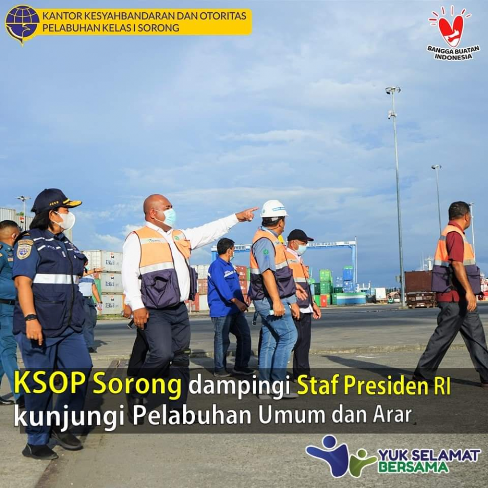 KSOP Sorong dampingi staf presiden RI kunjungi pelabuhan umum dan arar