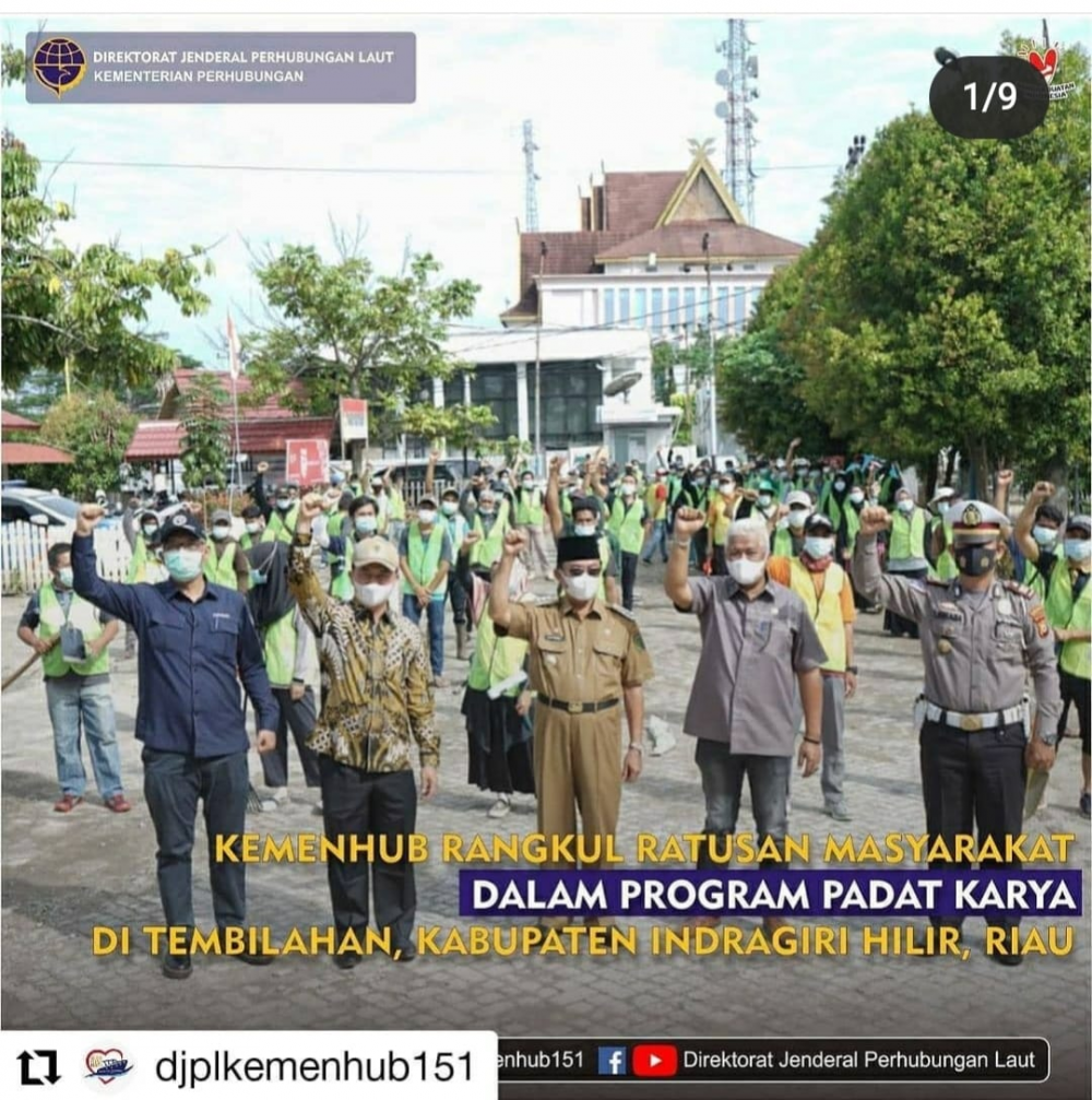 Kemenhub Rangkul Ratusan Masyarakat Dalam Program Padat Karya Di Tembilahan, Kabupaten Indragiri Hilir, Riau