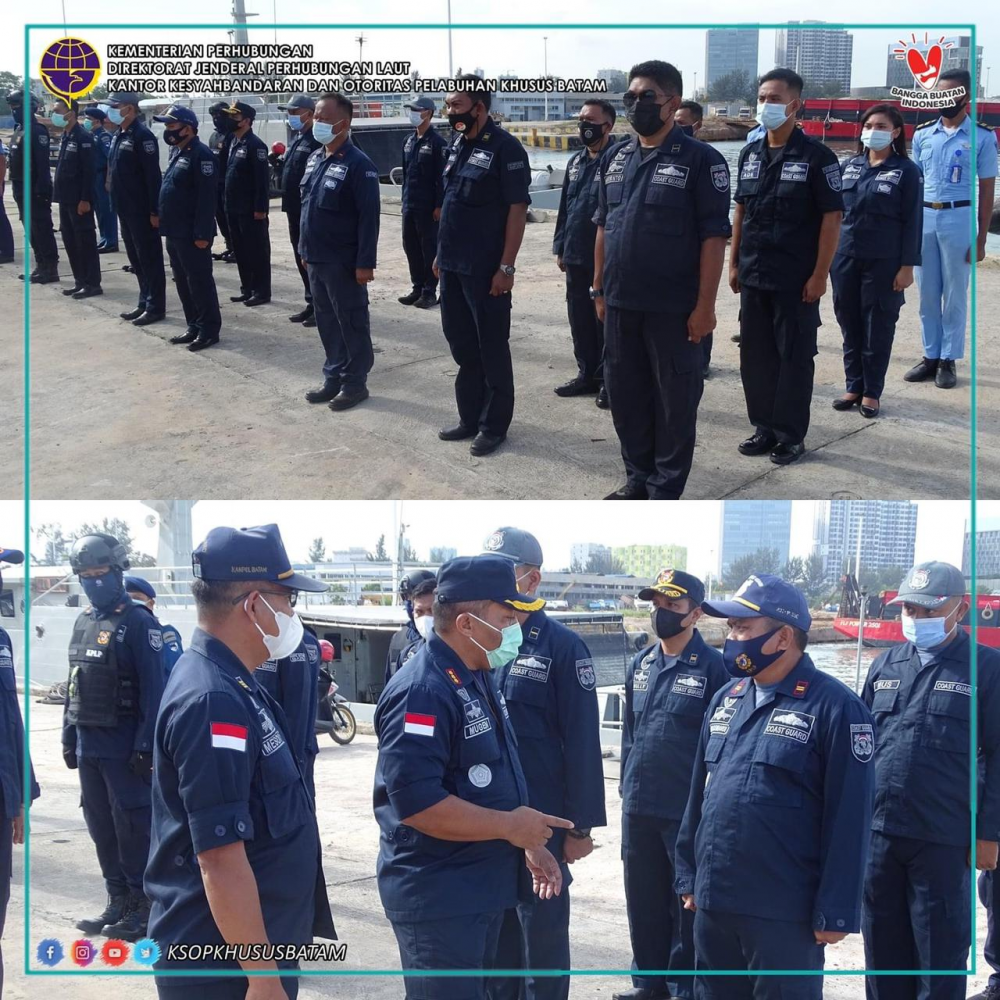 Kegiatan Patroli Bersama armada KNP 376, KNP 592, Rigid Bouyant Boat (RBB) Kantor Kesyahbandaran dan Otoritas Pelabuhan Khusus Batam.
