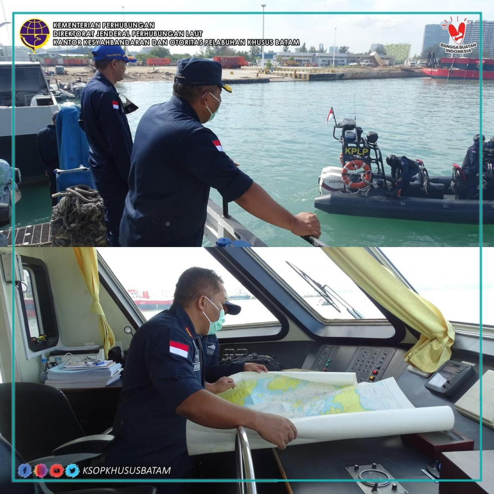 Kegiatan Patroli Bersama armada KNP 376, KNP 592, Rigid Bouyant Boat (RBB) Kantor Kesyahbandaran dan Otoritas Pelabuhan Khusus Batam.