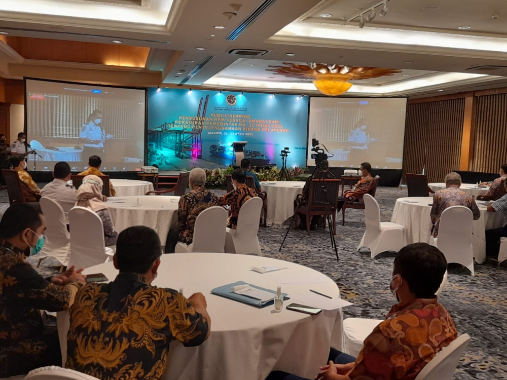 PERKAYA MATERI DI RPM TINDAK LANJUT OMNIBUS LAW PELAYARAN, KEMENHUB GELAR PUBLIC HEARING