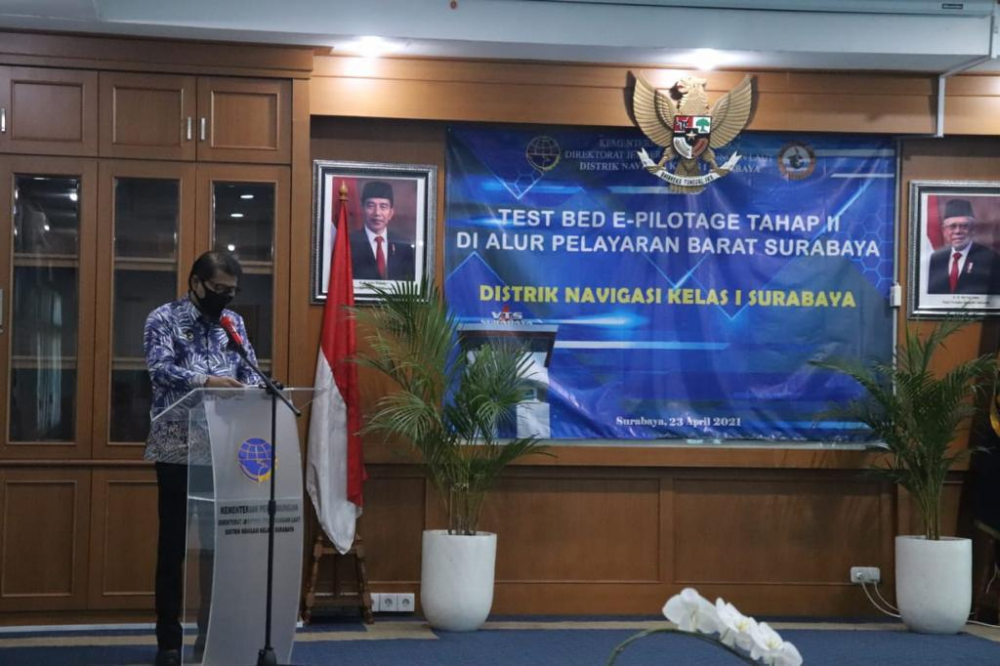 KEMENHUB LAKUKAN UJI COBA TAHAP KEDUA PENERAPAN E-PILOTAGE SERVICE DI SURABAYA