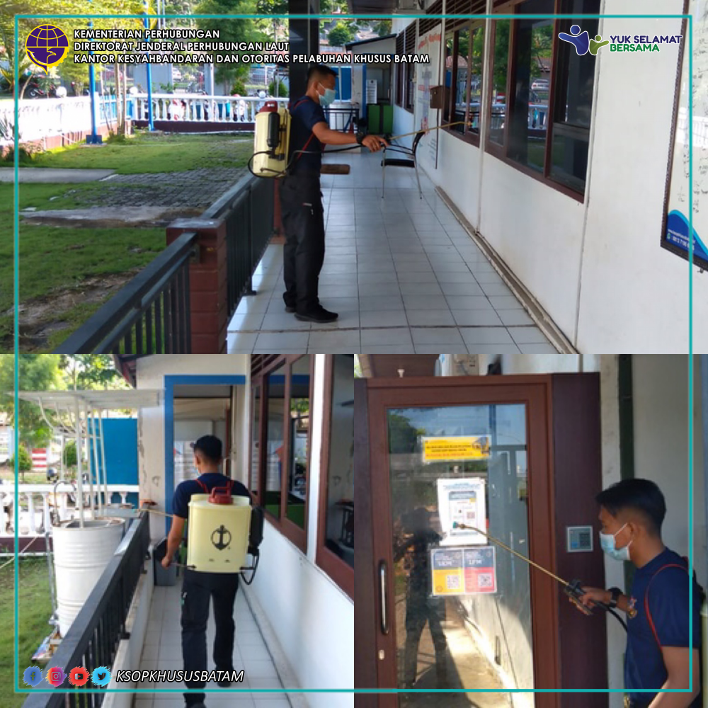 Kegiatan Penyemprotan Disinfektan Di Lingkungan Kantor KSOP Khusus Batam