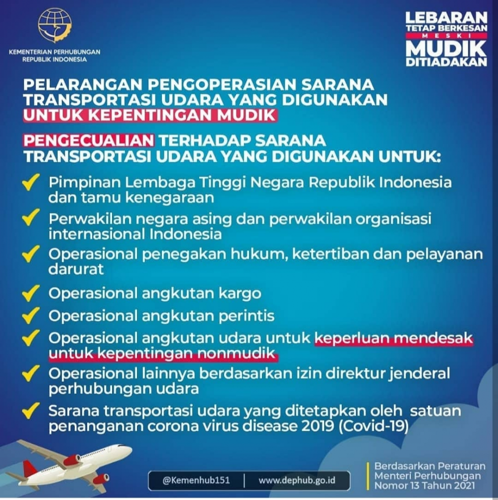 “Larangan Pengoperasian Sarana Transportasi Udara ”