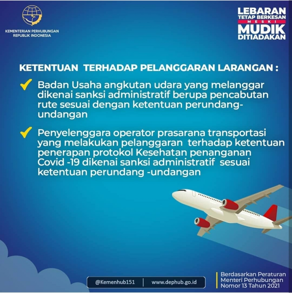 “Larangan Pengoperasian Sarana Transportasi Udara ”