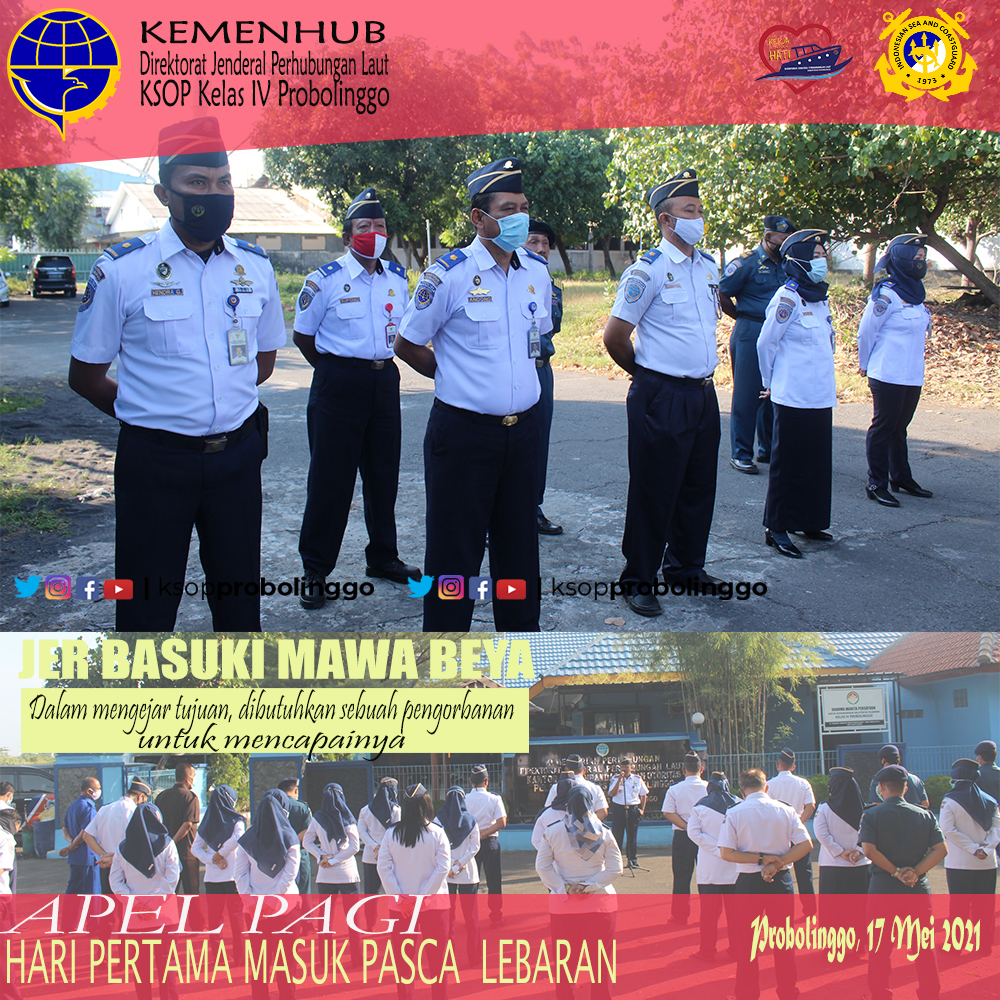 Apel Pagi Pasca Lebaran 2021 di KSOP Kelas IV Probolinggo