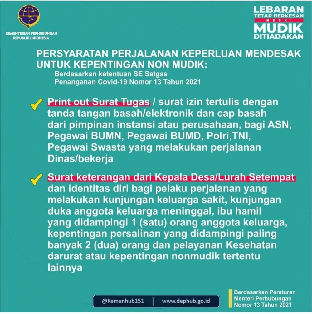 Larangan Pengoperasian Sarana Transportasi Laut Untuk Kepentingan Mudik