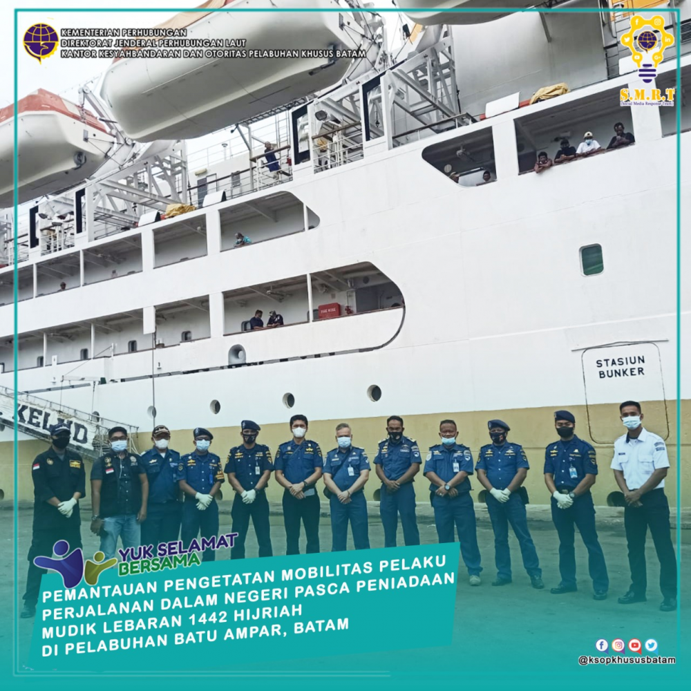 Pemantauan Pengetatan Mobilitas Pelaku Perjalanan Dalam Negeri Pasca Peniadaan Mudik di Pelabuhan Batu Ampar