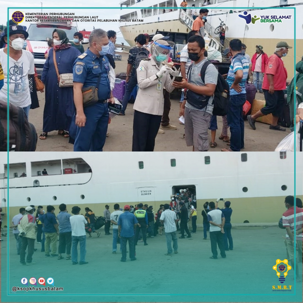Pemantauan Pengetatan Mobilitas Pelaku Perjalanan Dalam Negeri Pasca Peniadaan Mudik di Pelabuhan Batu Ampar