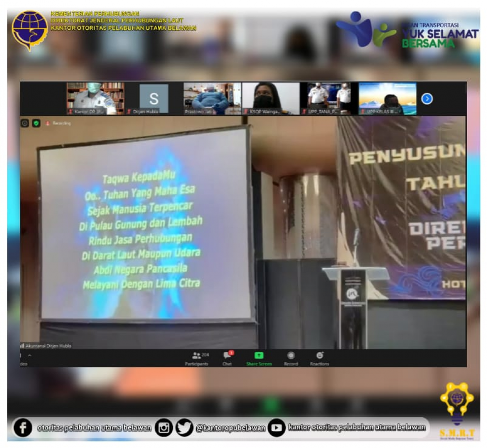 ”Rapat Pembukaan Penyusunan Laporan Keuangan Tahunan Tahun 2020 Audited BPK RI di Lingkungan Direktorat Jenderal Perhubungan Laut”