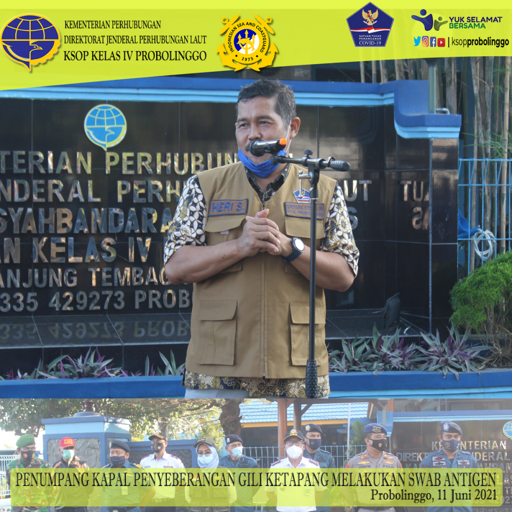 SATGAS COVID-19 PROBOLINGGO LAKUKAN SWAB ANTIGEN KEPADA PENUMPANG KAPAL PENYEBERANGAN GILI KETAPANG -PROBOLINGGO