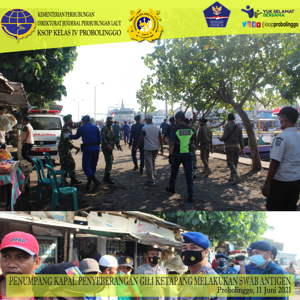 SATGAS COVID-19 PROBOLINGGO LAKUKAN SWAB ANTIGEN KEPADA PENUMPANG KAPAL PENYEBERANGAN GILI KETAPANG -PROBOLINGGO