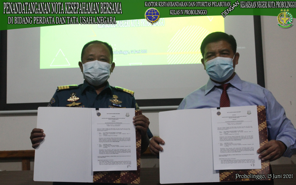 KSOP KELAS IV MELAKSANAKAN PENANDATANGAN NOTA KESEPAHAMAN BERSAMA BIDANG PERDATA DAN TATA USAHA NEGARA DENGAN KEJAKSAAN NEGERI KOTA PROBOLINGGO
