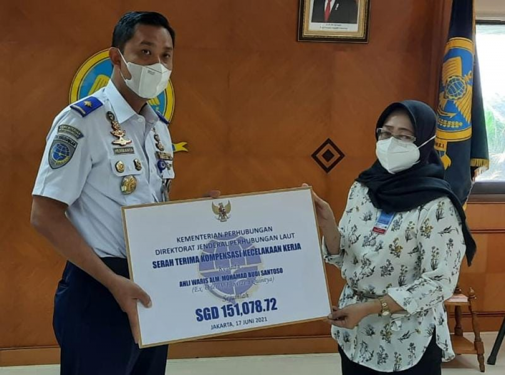 DITJEN HUBLA FASILITASI PEMBERIAN SANTUNAN ABK YANG MENINGGAL SAAT BERTUGAS DI SINGAPURA