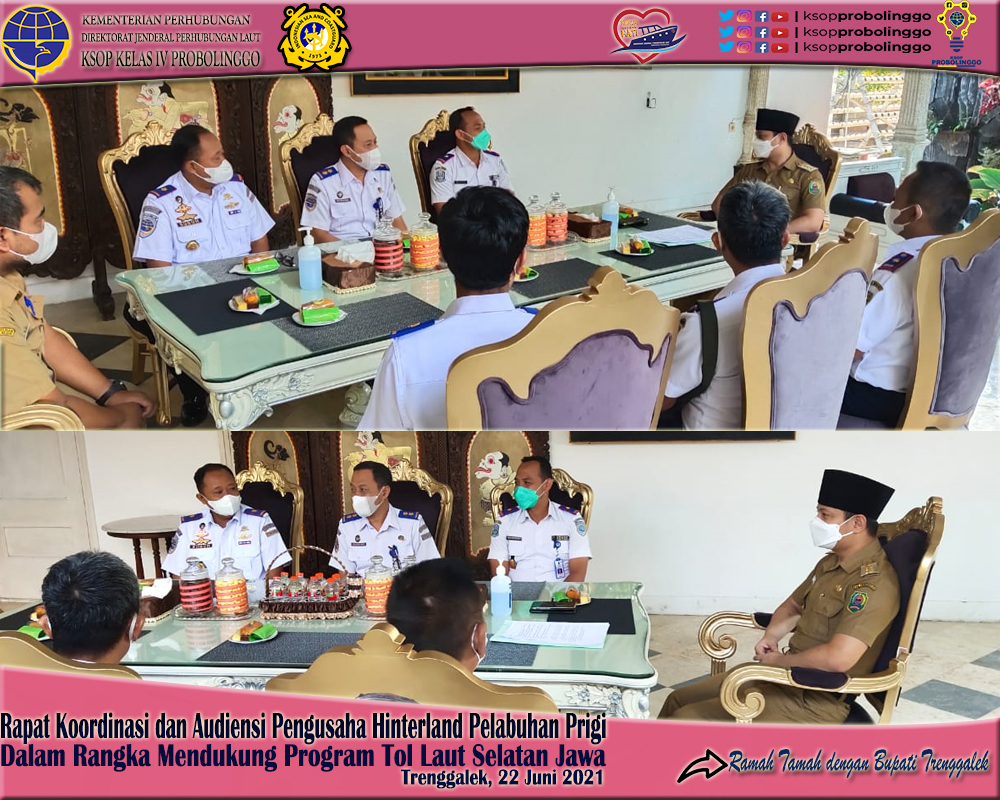 Rapat Kerja dan Audiensi dengan Pengusaha di Pelabuhan Prigi Dalam Rangka Mendukung Program Tol Laut Selatan Jawa
