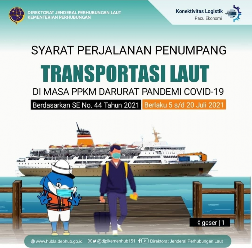 ”Syarat Perjalanan Penumpang Transportasi Laut Dimasa PPKM Darurat Pandemi Covid 19”