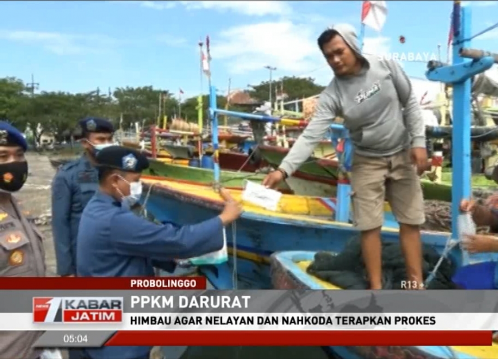 MENDUKUNG PELAKSANAAN PPKM DARURAT, KSOP PROBOLINGGO BERSINERGI DENGAN SATGAS COVID-19 DIRIKAN POSKO DAN PENGAWASAN BERSAMA