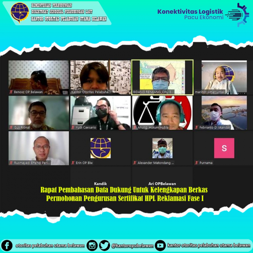 ”Pembahasan Data Dukung untuk Kelengkapan Berkas Permohonan Pengurusan Sertifikat HPL Lahan Reklamasi Fase I”
