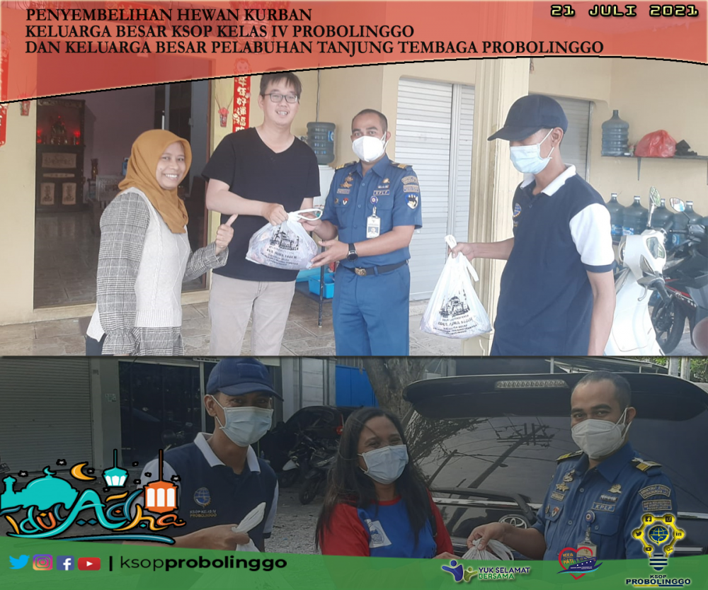 PEMOTONGAN HEWAN KURBAN DI KANTOR KSOP KELAS IV PROBOLINGGO DAN PEMBAGIAN KE MASYARAKAT