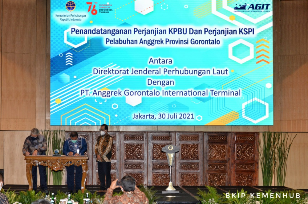 Perjanjian Kerjasama Pembangunan Pelabuhan Anggrek di Gorontalo Melalui Skema Pendanaan Kreatif KPBU Ditandatangani